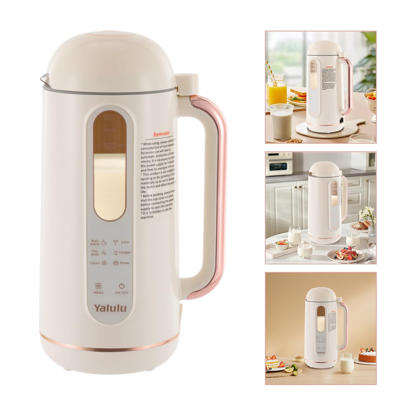 6-in-1 Multi-Functional Nut Milk Maker Machine 30Oz/900mL - Smart Automatic Cold/Hot Homemade Almond, Soy & Oat Milk Maker with Juicer & Mesh Strainer - Perfect for Vegan, Dairy-Free Diets & Healthy Smoothies at Home