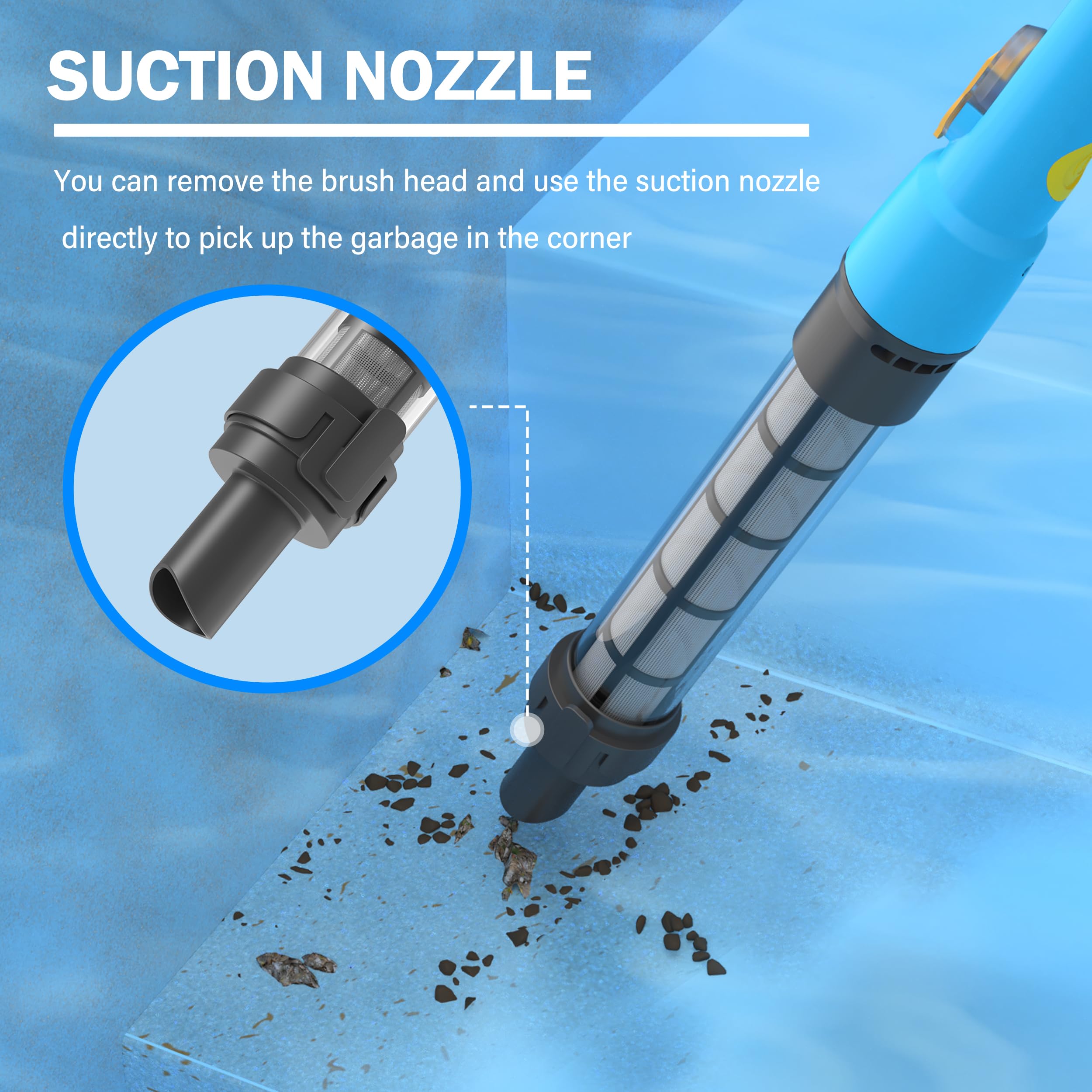 Cordless Pool Vacuum Cleaner - Rechargeable & Portable Swimming Pool Cleaner with 45 Min Runtime - Perfect for Small Above Ground Pools, Hot Tubs, Spas - Easy Pool Maintenance for Backyard, Vacation Homes & RV Trips