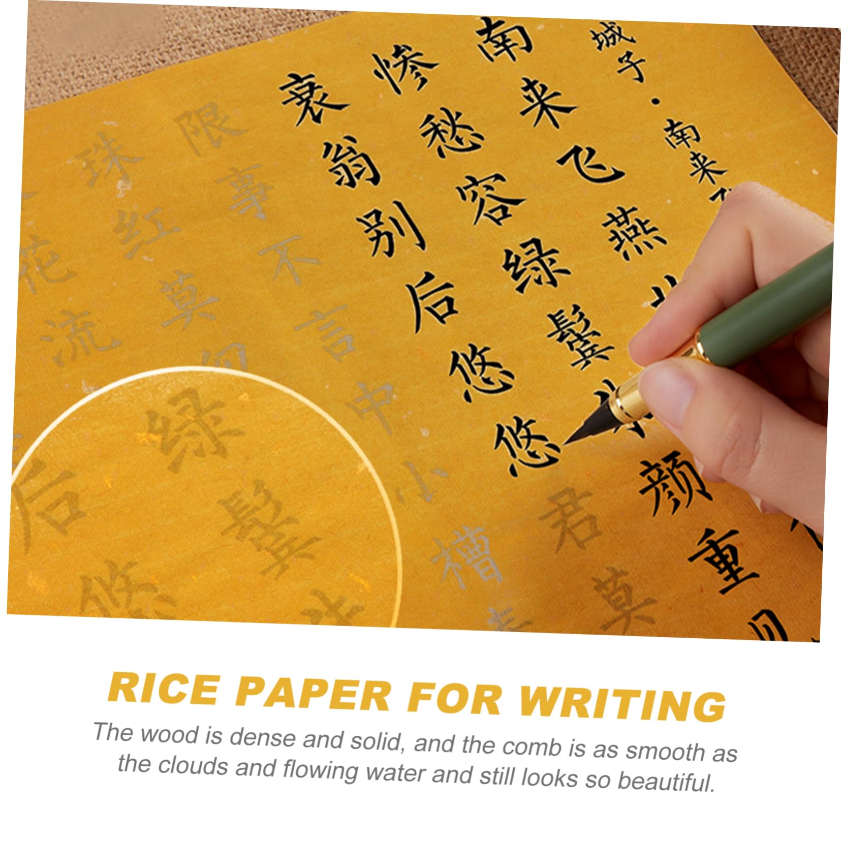 COHEALI Gold Rice Paper Roll for Chinese Calligraphy & Sumi Ink Painting - Premium Xuan Paper for Brush Writing, Valentine's Day Art Projects - Ideal for Traditional Scrolls, DIY Decor, and Gift Wrapping