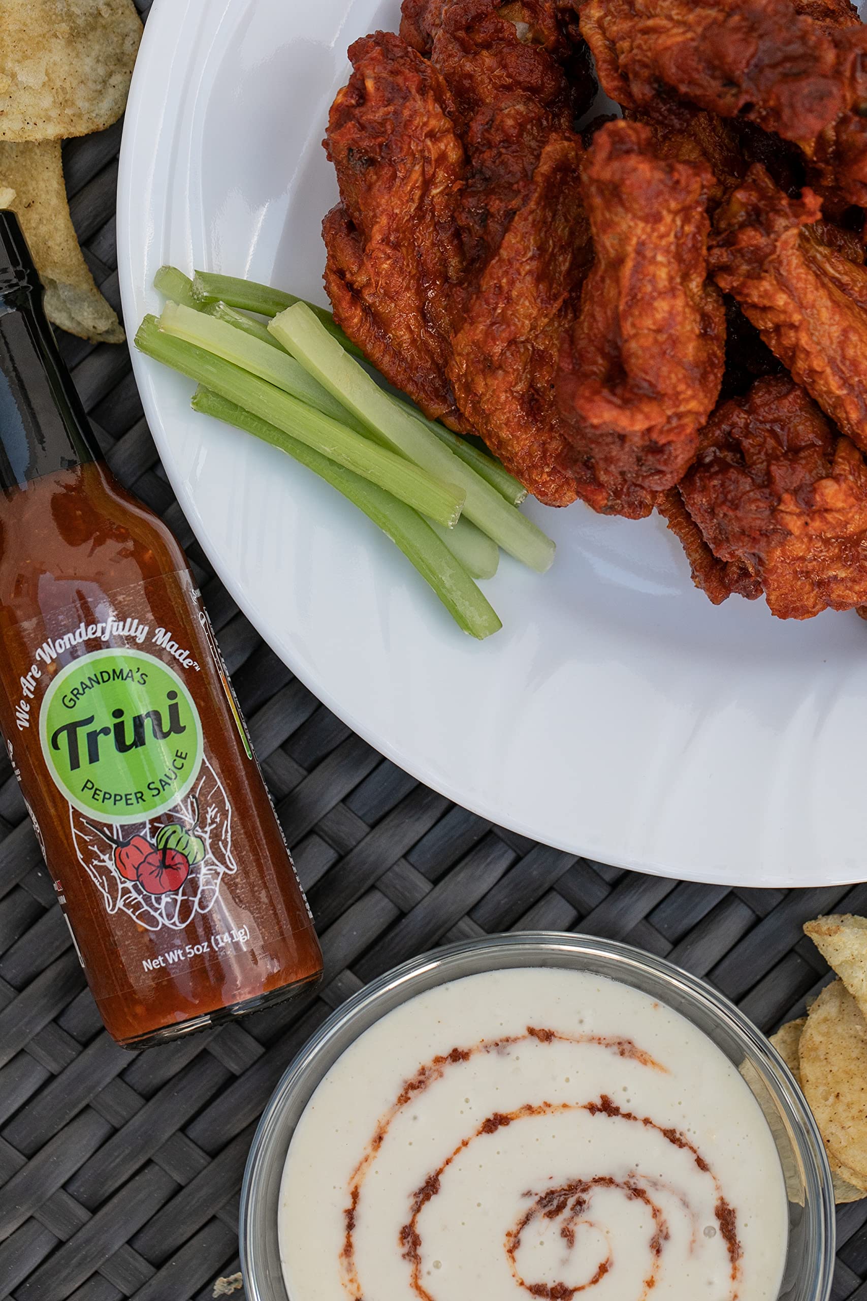 Grandma's Trini Pepper Sauce - Authentic Caribbean Hot Sauce - Vegan, Gluten-Free, Non-GMO, Low Sodium & Low Carb - 5 oz Bottle - Perfect for Tacos, Wings & Grilling - Woman, Black & Veteran Owned Business