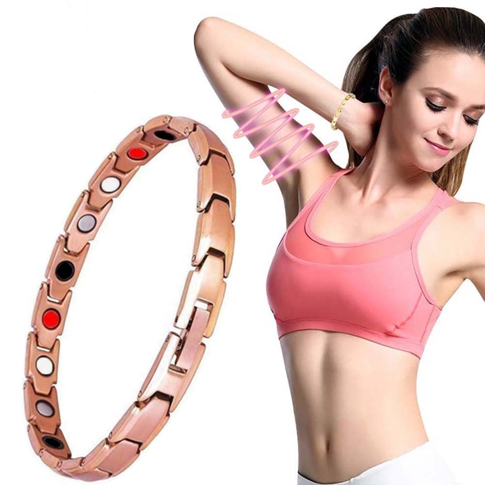 Imagineitem Magnetic Lymph Detox Bracelet - Rose Gold Lymphatic Drainage & Weight Loss Jewelry | Improves Blood Circulation | Perfect for Wellness Enthusiasts & Spa Days