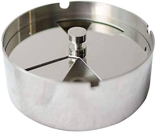 Premium Stainless Steel Ashtray with Twisted Lid - Modern Design for Indoor & Outdoor Use - 10x10x3.3cm Silver Ashtray for Restaurants, Bars, Gardens, Clubs, Home & Office Decor - Perfect for Smoking Areas, Patios, and Social Gatherings