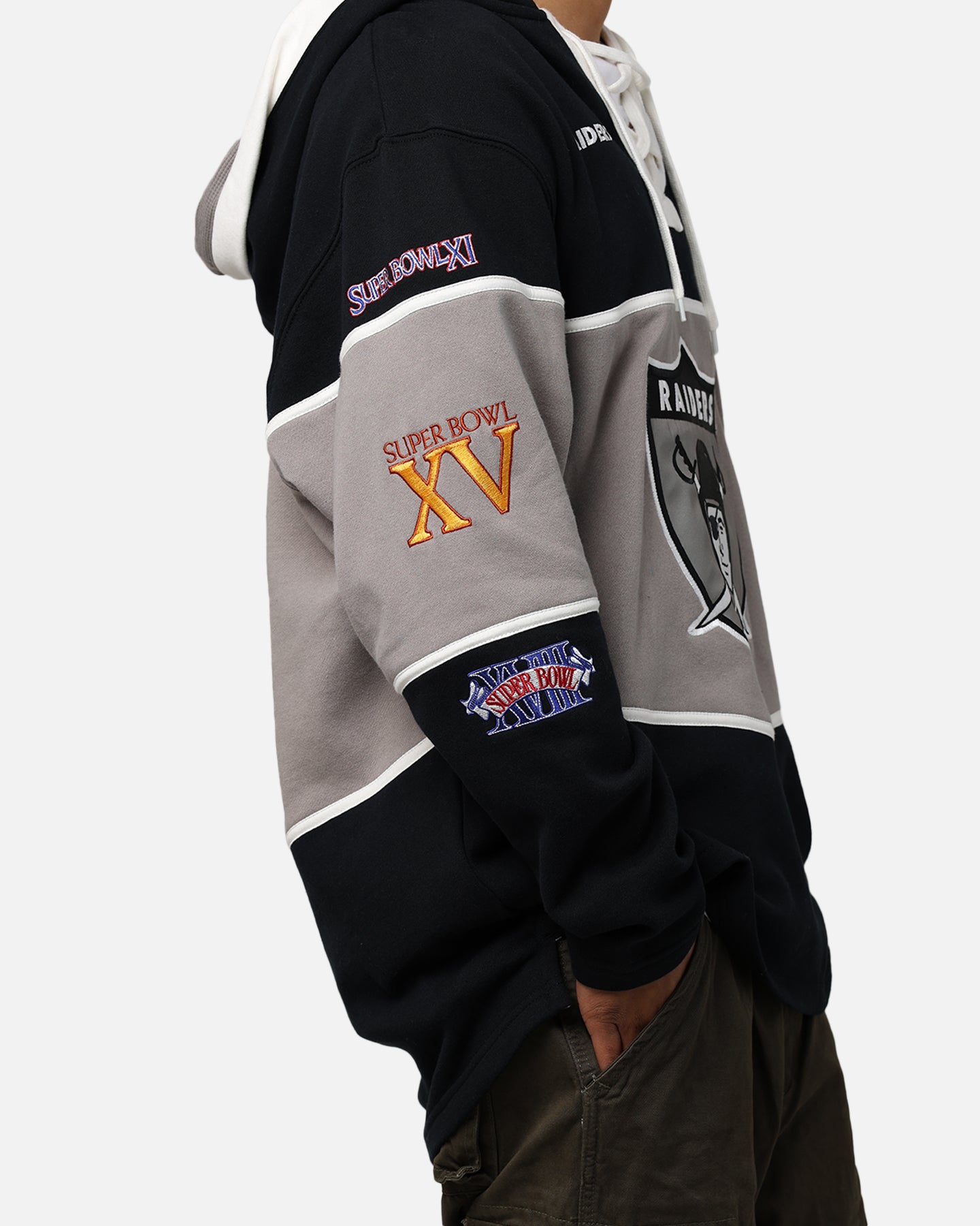 47 Brand Las Vegas Raiders Super Bowl Gridiron Lacer Hoodie - Jet Black NFL Fan Gear for Game Day & Casual Wear