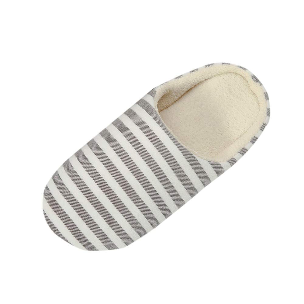 Women's Winter Slippers Size 8 - Soft Warm House Shoes with Anti-Slip Sole for Indoor Comfort | Cozy Home, Lounge & Bedroom Slippers for Women (Black Striped Design)