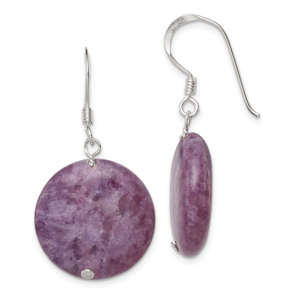 925 Sterling Silver Purple Lepidolite Earrings for Women | Healing Crystal Jewelry for Stress Relief & Positive Energy | Perfect for Meditation, Yoga & Everyday Wear