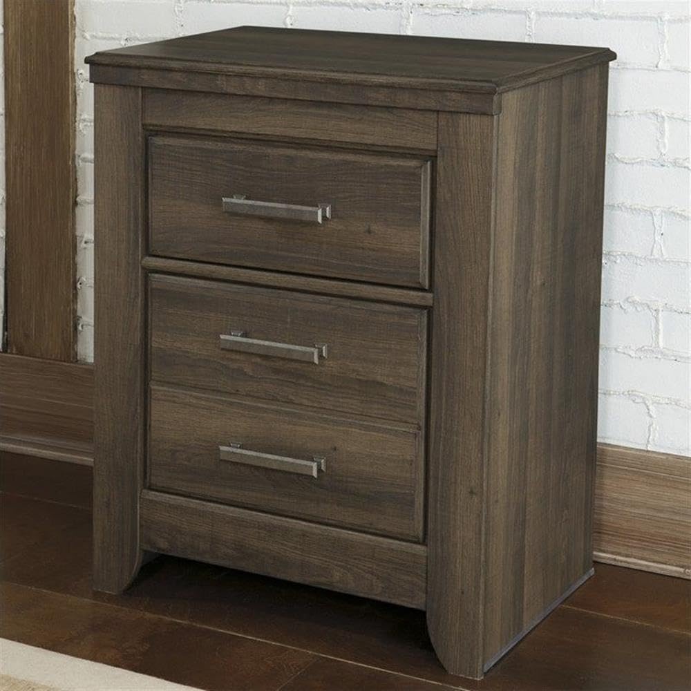 Dark Brown Home Square 2-Drawer Nightstand Set of 2 - Modern Bedside Table for Bedroom, Living Room & Guest Room - Sturdy Wooden End Table with Storage Space