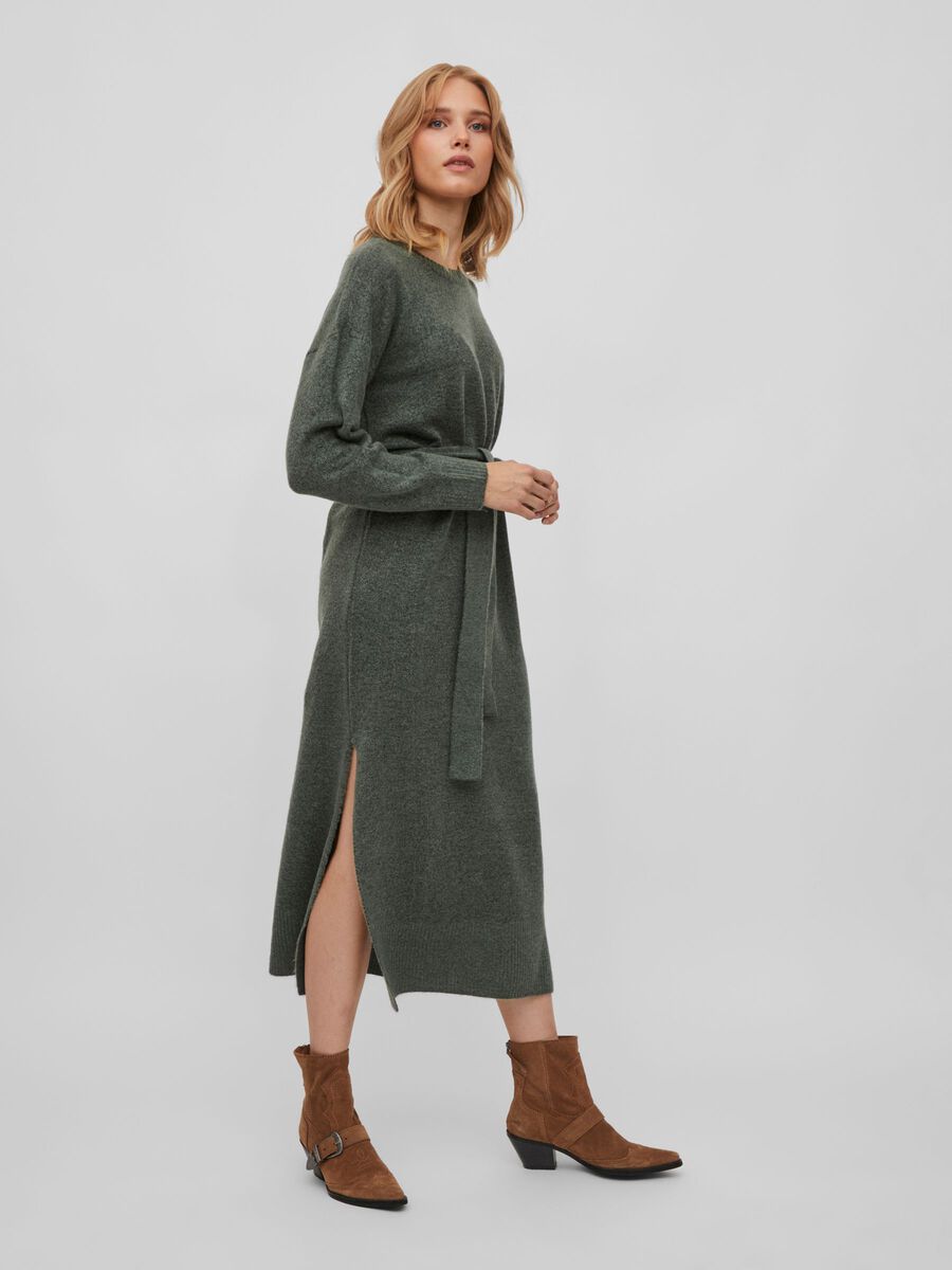 Elegant Cilia Long Knit Dress with Laurel Wreath Design - Women's Boho Maxi Dress for Casual Outings, Date Nights & Fall Fashion