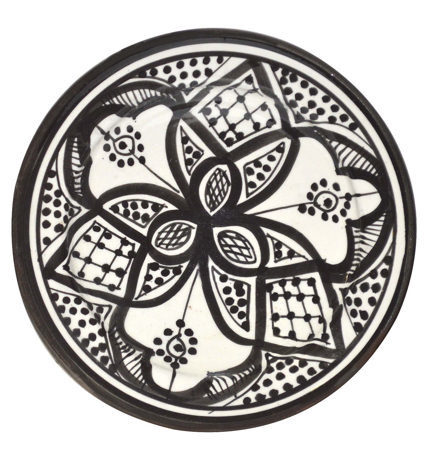 Handmade Moroccan Ceramic Appetizer Plates - Set of 4, K-Musculo Tapas Serving Dishes for Mediterranean Mezze, Party Snacks & Gourmet Dining