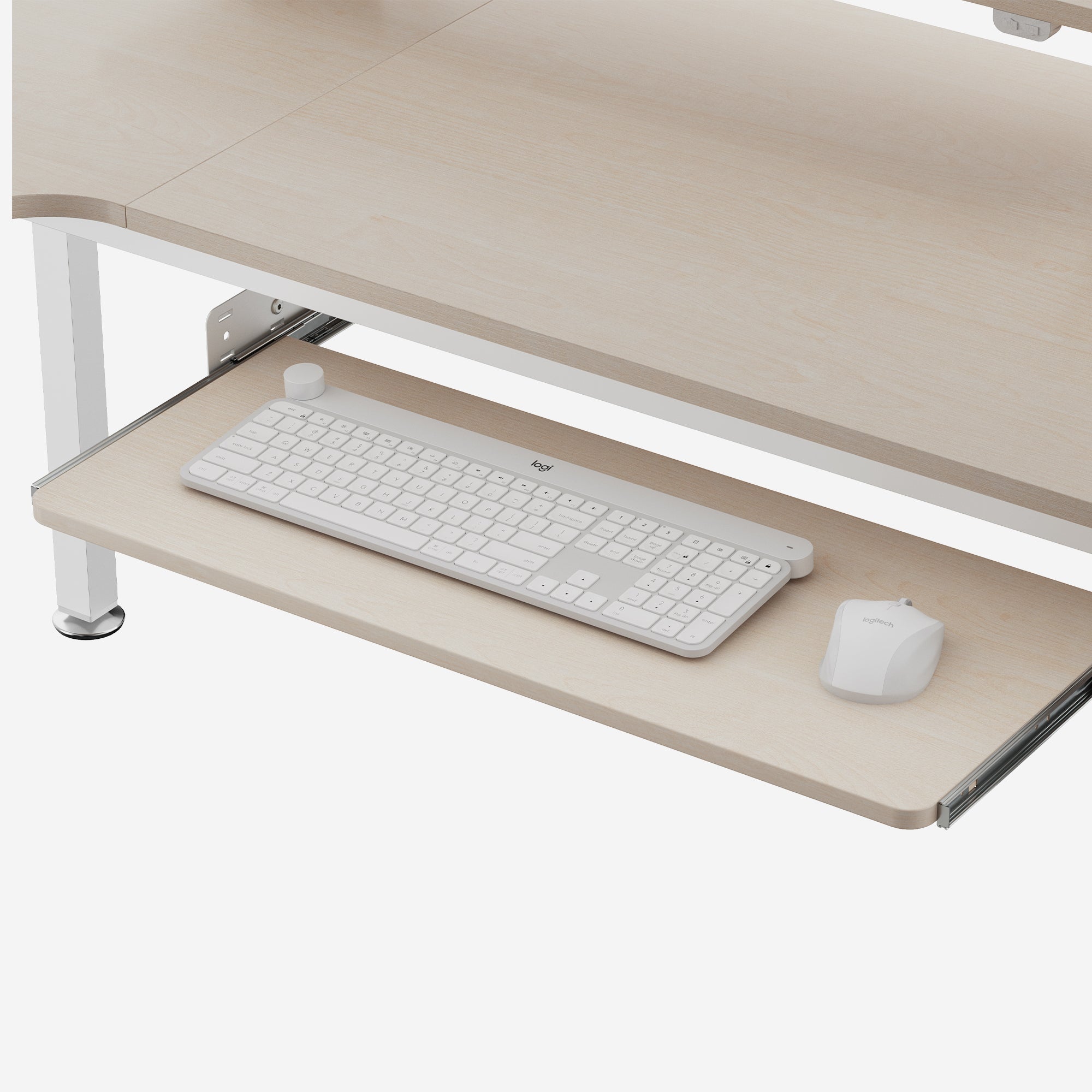 Ergonomic Pull-Out Keyboard Tray for Computer Desks - Adjustable Under Desk Keyboard Drawer for Home & Office Workspace