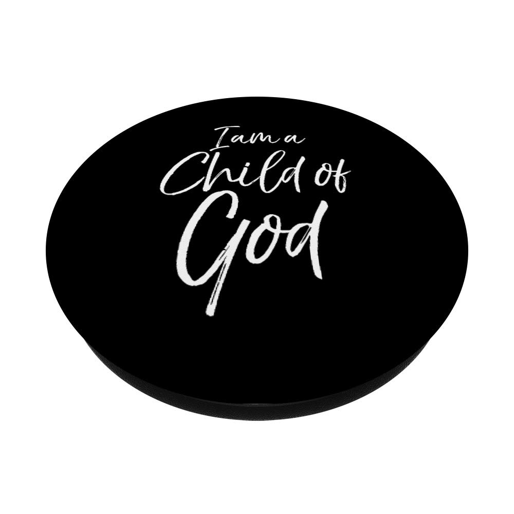 Christian Bible Quote PopSocket Grip - I Am a Child of God Swappable PopGrip for Phones & Tablets - Perfect for Daily Use, Church, and Inspirational Gifts