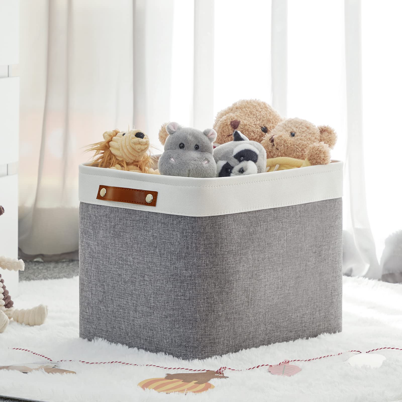 Foldable Fabric Storage Baskets [2 Pack] - 16
