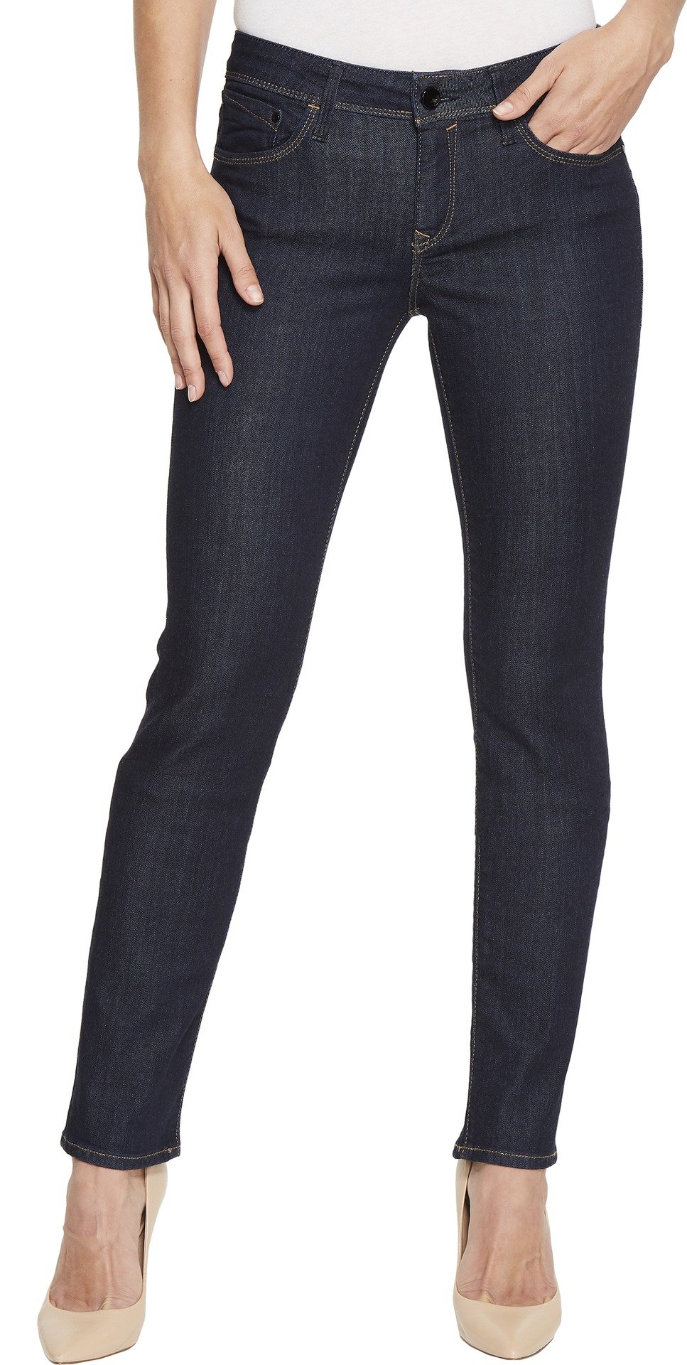 Mavi Women's Kerry Mid Rise Straight Leg Jeans - Comfortable Stretch Denim Pants for Casual Wear & Everyday Outfits