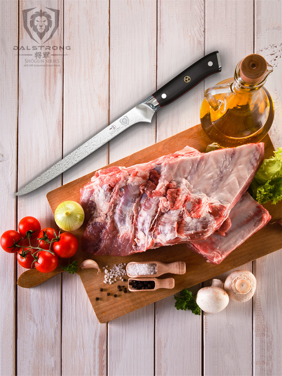 Dalstrong Shogun Series ELITE 8-Inch Boning Knife - Professional Kitchen Knife for Meat Cutting, Butchering & Food Preparation | High-Carbon Steel Blade with Ergonomic Handle