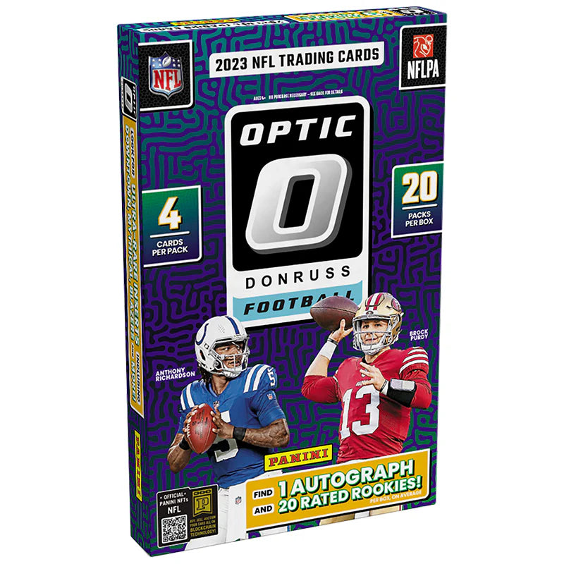 2023 Panini Donruss Optic Football Hobby Box - Premium Trading Cards Collection for NFL Fans - Perfect for Collectors, Investors and Fantasy Football Enthusiasts