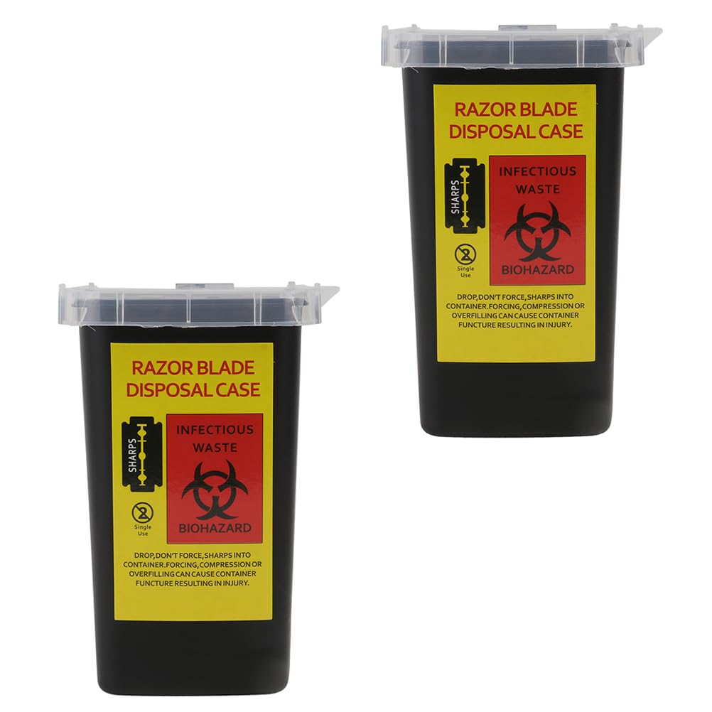 2-Pack Blade Storage Box - Safe Razor Blade Disposal Container for Barbershops & Home Use | Durable Shaving Blade Case, Waste Blade Recycling Bin & Razor Dispenser | Perfect for Salon, Grooming & Personal Shaving Safety