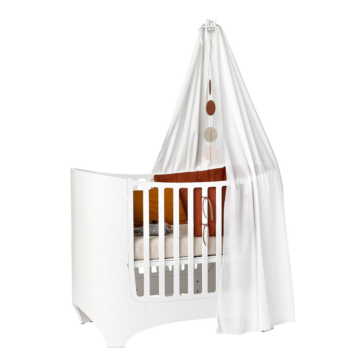 LEANDER Classic White Cot Canopy for Baby Crib - Soft Nursery Bed Canopy with Breathable Fabric, Perfect for Newborn & Toddler Bedroom Decor (White) - Create Cozy Sleeping Space & Nursery Aesthetic