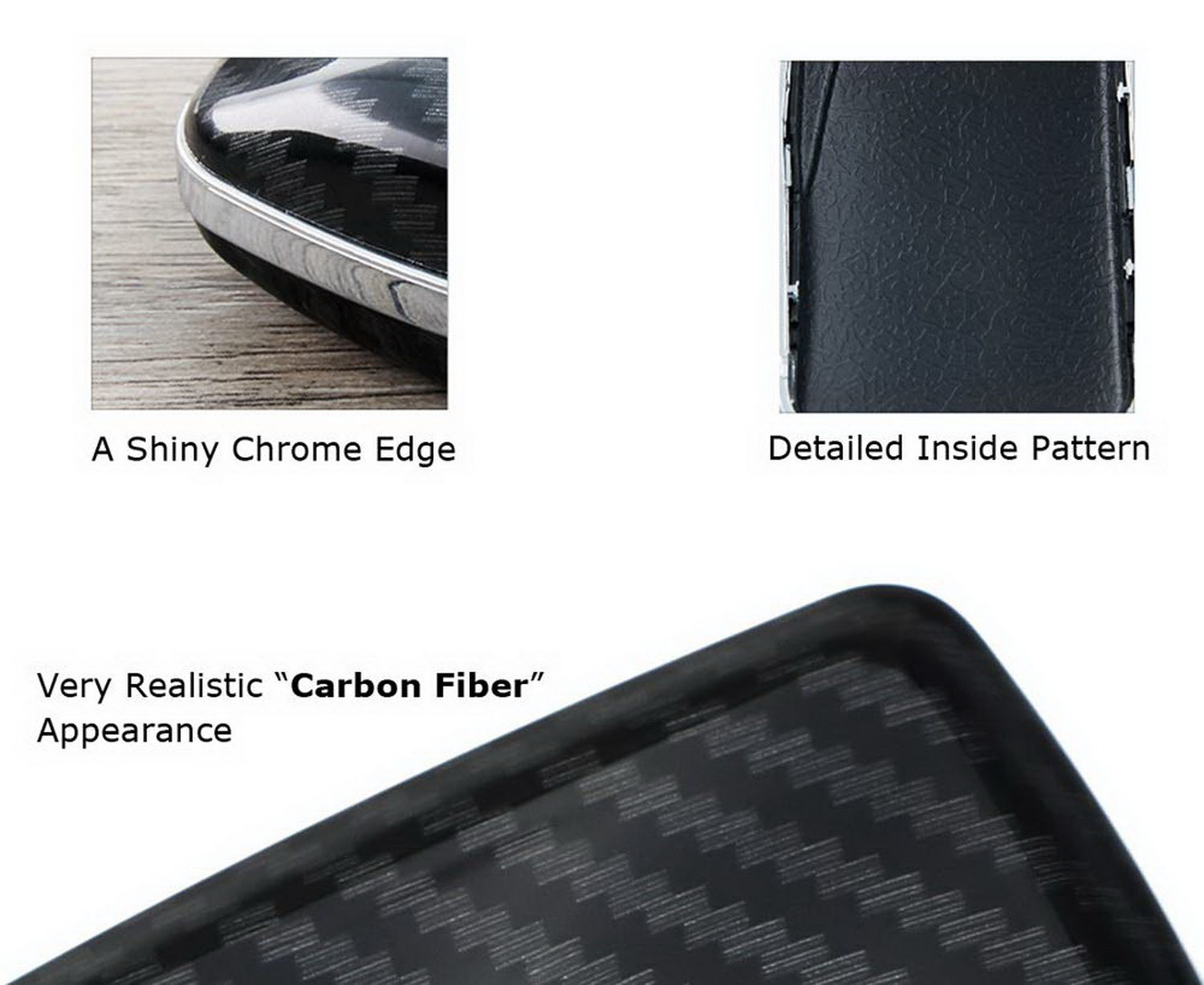 Premium Carbon Fiber Key Fob Cover for Audi A3/S3/A4/S4/A6/Q5/Q7/TT/R8 - Flip Blade Key Shell Replacement - Durable & Stylish Car Accessory for Enhanced Protection and Luxury Look