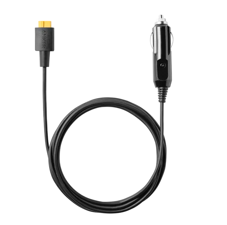 Anker SOLIX Car Charging Cable - Male Car Outlet to Female XT60 Connector for Powering Camping Gear, Drones & Portable Devices On-The-Go
