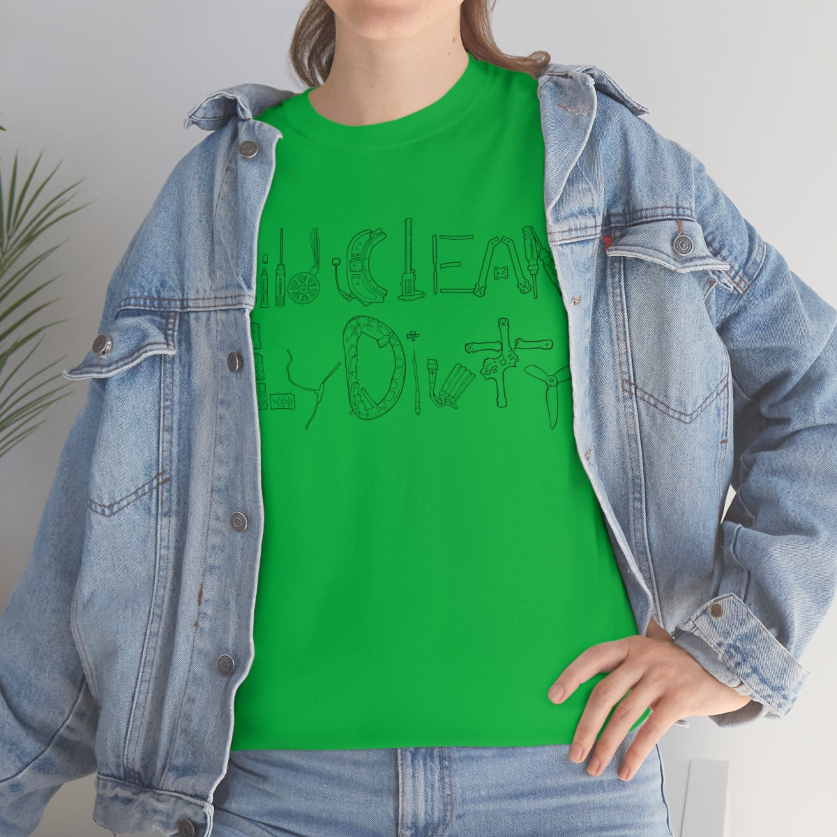 Build Clean Fly Dirty T-Shirt - Black Logo Graphic Tee for Men & Women | Casual Streetwear, Gym, Workout, and Everyday Wear