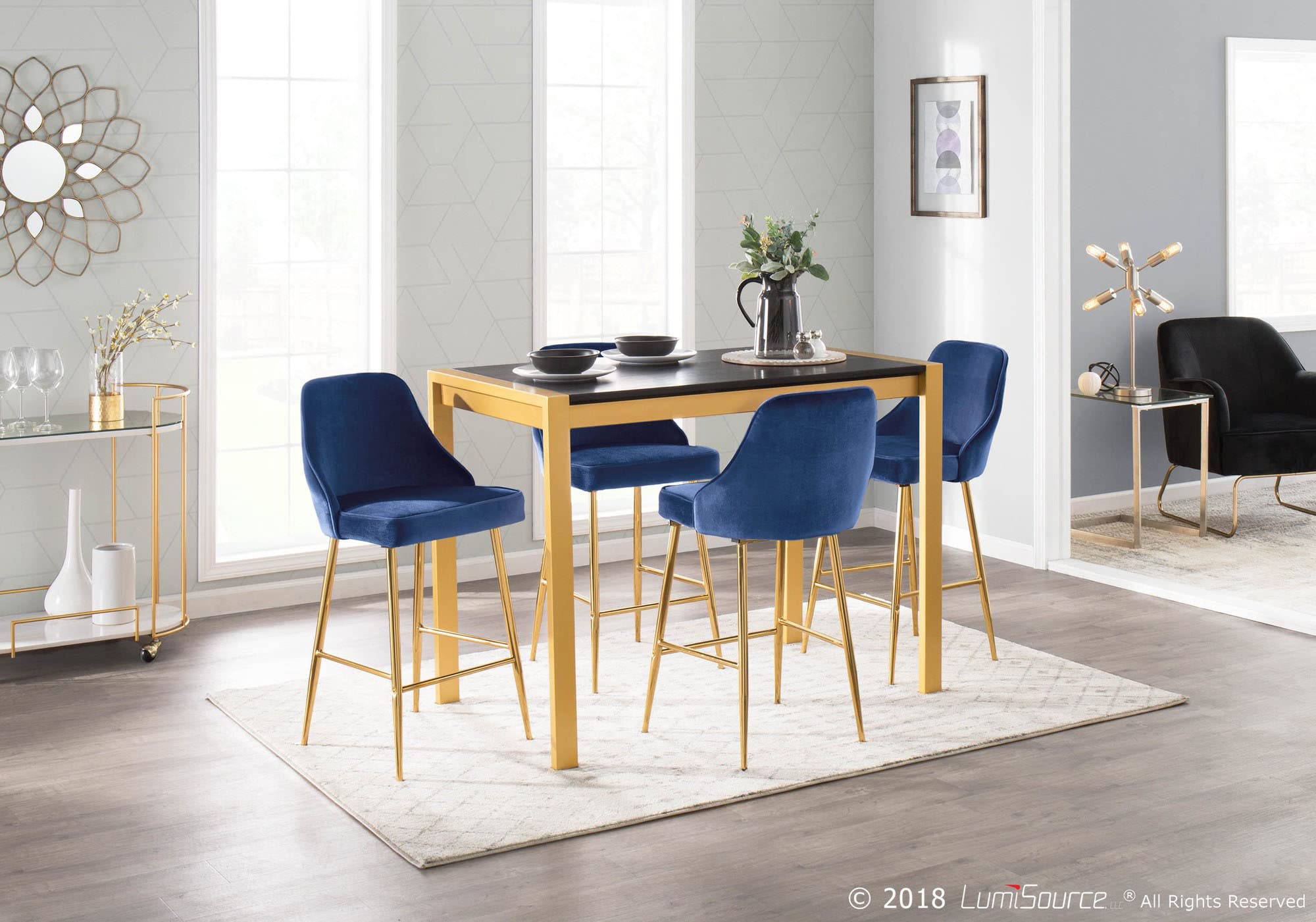 Fuji Counter Height Dining Table - 36 Inch Kitchen Island Table, Bar Height Table for Small Spaces - Perfect for Breakfast Nook, Kitchen Island & Compact Dining Areas