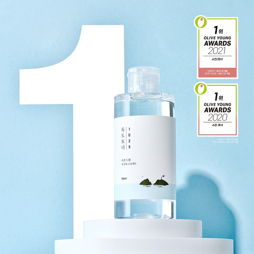 ROUND LAB 1025 Dokdo Toner 200ml - Korean Hydrating Facial Toner for Dry & Sensitive Skin | Daily Skincare Routine, After Cleansing Treatment