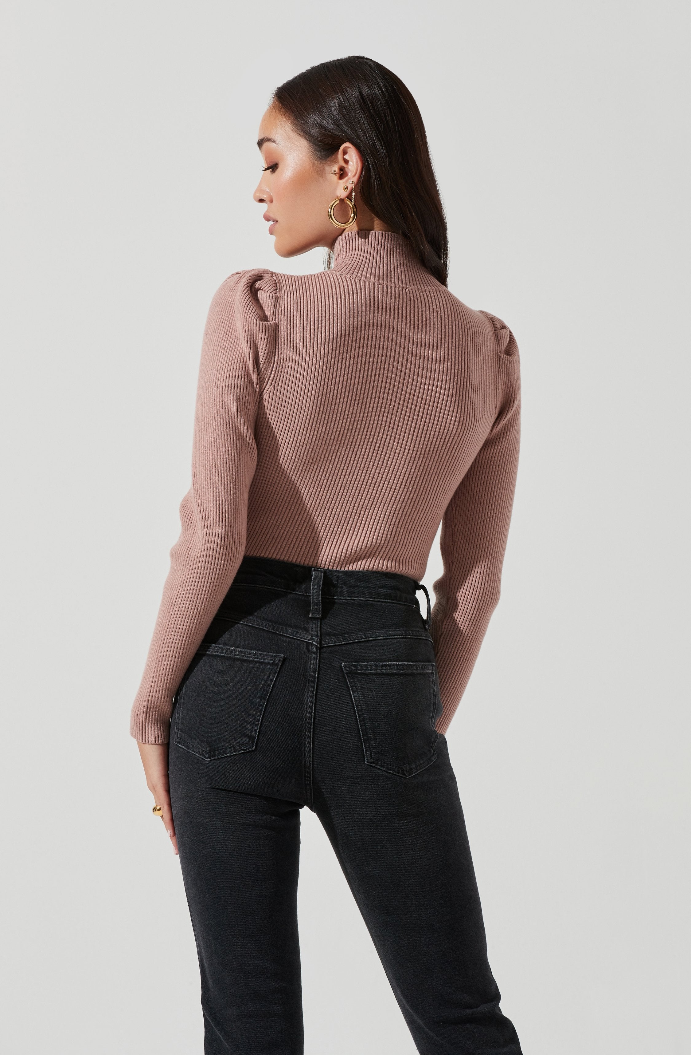 Stylish Front Cutout Long Sleeve Sweater Bodysuit for Women - Trendy Fall Winter Layering Piece for Date Night & Office Wear