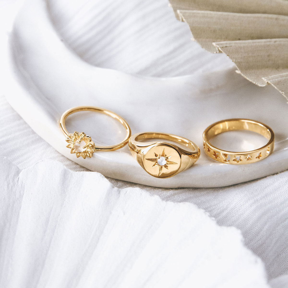 Star Phase Ring Gold - Elegant Celestial Jewelry for Women | Perfect for Gifts, Parties & Special Occasions