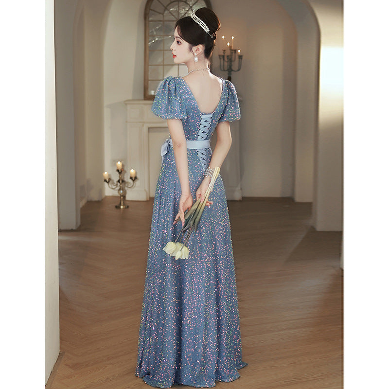 Elegant A-Line Sequins Long Prom Dress for Sweet Princess Party Gown - Perfect for Homecoming, Quinceañera & Formal Evening Events