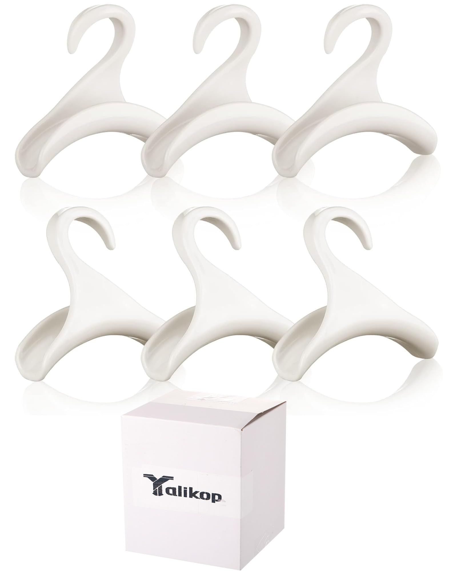 Acrylic Purse Hanger Hook - 6 Pack White Handbag Hanger for Closet Organizer, Tote Bag Holder, Backpack & Satchel Storage - Perfect for Home, Office, Travel & Restaurant Use