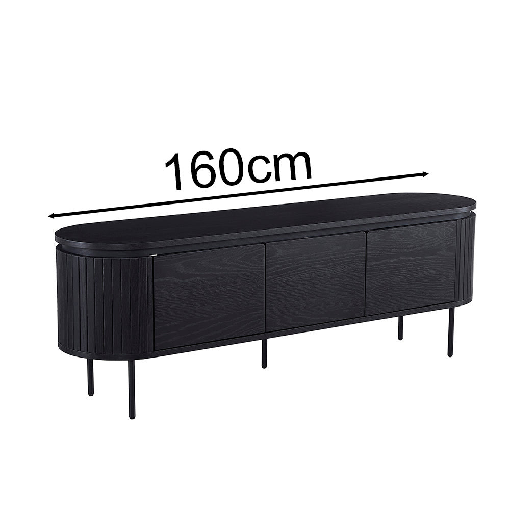 Kaidan 160cm Black TV Stand Entertainment Center - Modern Media Console for Living Room, Bedroom & Home Theater Setup