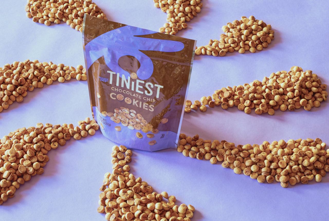 Trader Joe's Mini Chocolate Chip Cookies - Pack of 4 Bite-Sized Treats for Snacking, Lunchboxes & Party Favors