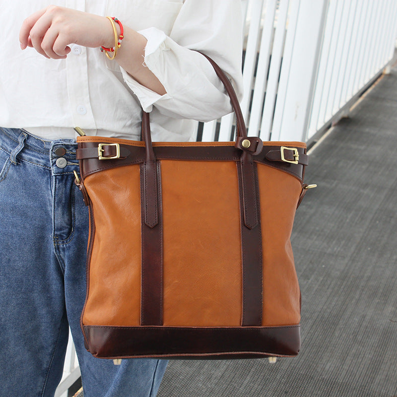 Premium Italian Leather Work Tote Bag for Women - Professional Office Briefcase & Laptop Bag - Stylish Business Handbag for Commuting, Meetings & Travel