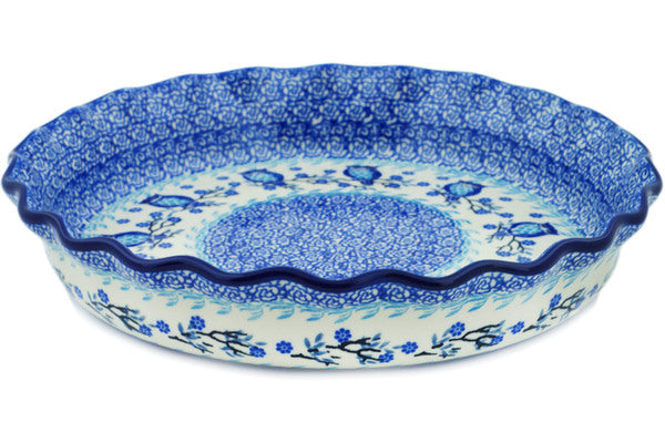 10-Inch Fluted Pie Dish with Owl Kingdom Design - Perfect for Baking Apple Pies, Quiches & Holiday Desserts | Oven-Safe Ceramic Pie Pan for Thanksgiving & Christmas