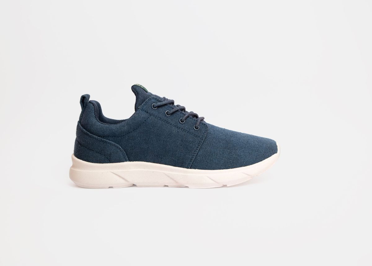 8000kicks Explorer V2 Navy Hemp Sneakers - Eco-Friendly Men's Running Shoes for Outdoor Adventures & Casual Wear