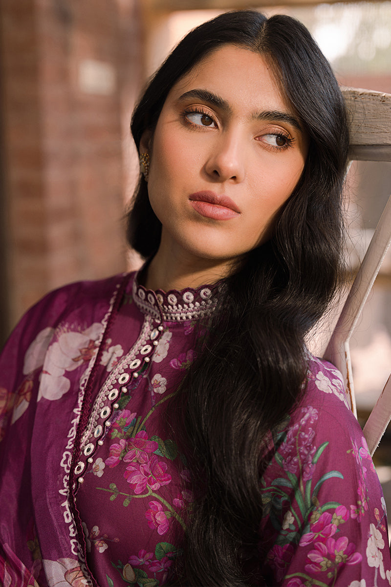 IRIS MAUVE 3-Piece Embroidered Lawn Suit Set for Women | Elegant Pakistani Formal Wear | Perfect for Weddings, Parties & Special Occasions
