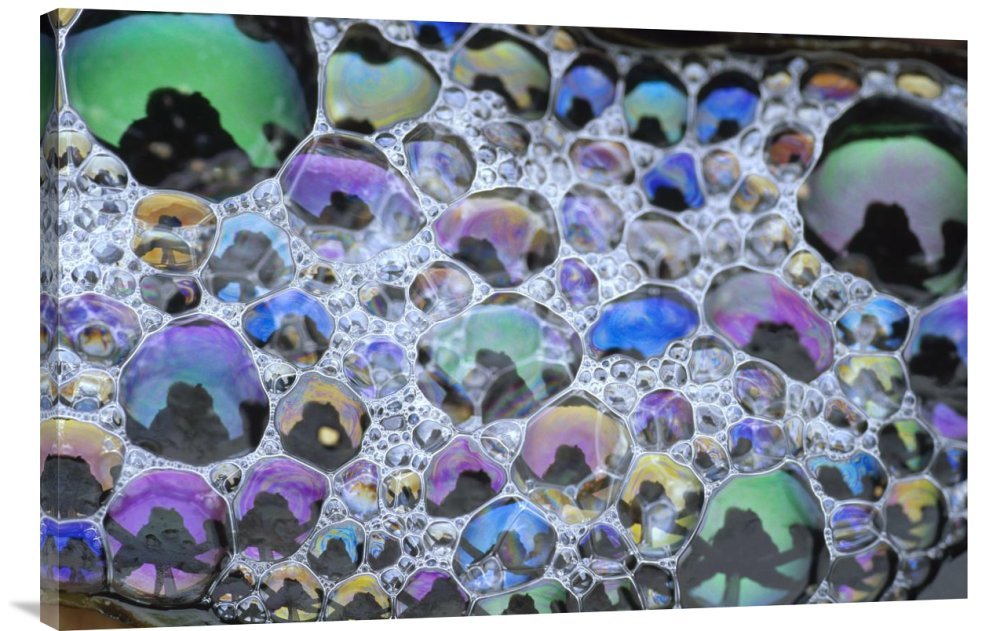 Tim Fitzharris Rainbow Colored Bubbles California Canvas Wall Art Print | Gallery Wrap Giclee | Modern Home & Office Decor | Living Room, Bedroom, Office Wall Decor