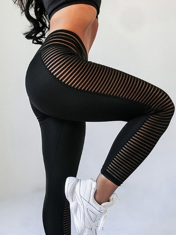 ZASUWA Women's Sheer Mesh Scrunch Butt Lifting High Waisted Yoga Leggings - Quick Dry, Breathable & Tummy Control for Workout, Running & Gym