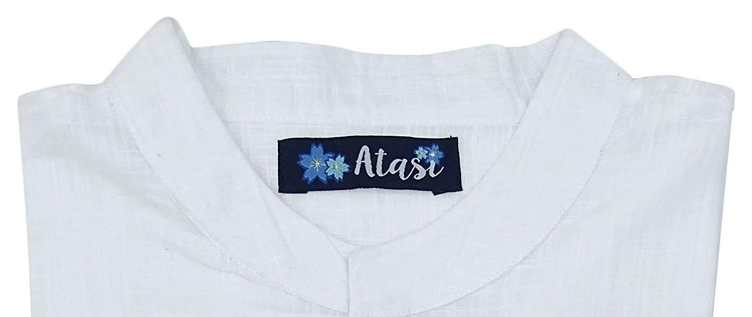 Atasi Men's Solid Satin Slub Long Sleeve Kurta Shirt | Elegant Traditional Wear for Festivals, Weddings & Formal Events