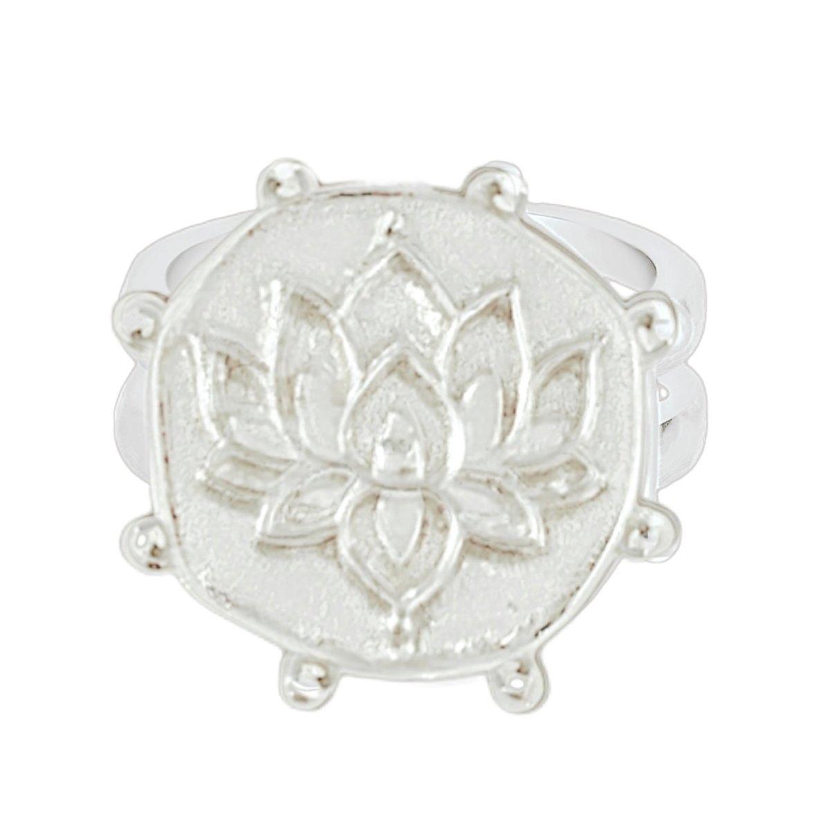 Laihas Prestige Boho Sterling Silver Lotus Flower Ring - Handcrafted Imperfectly Perfect Jewelry for Women - Ideal for Festivals, Weddings & Boho Chic Outfits