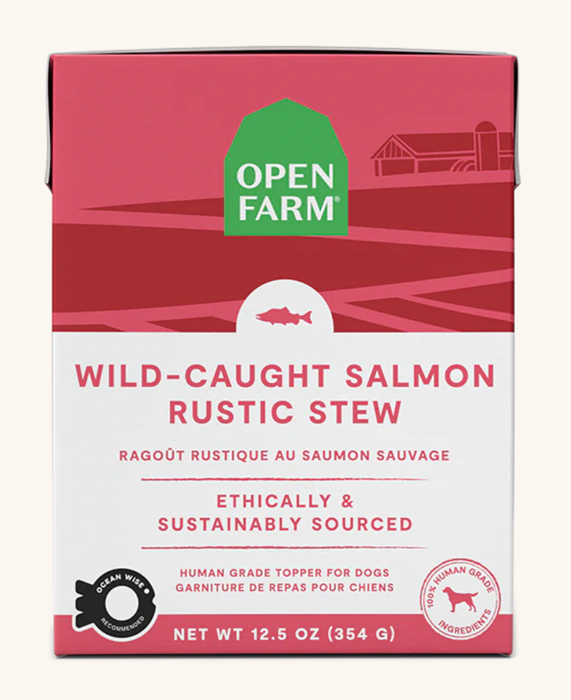 Open Farm Rustic Stew Salmon Grain-Free Dog Food (12.5oz/354g) - Healthy Wet Food for Adult Dogs, Perfect for Sensitive Stomachs & Allergies