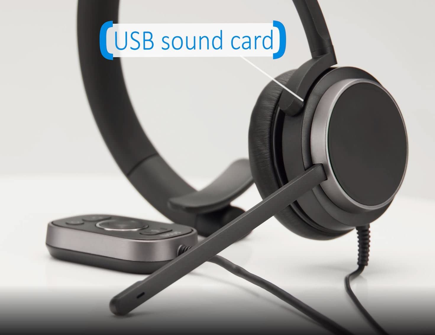 Snom A330D Wired Over-Ear Headset with Microphone - Noise Cancelling Gaming Headphones with Detachable Cable for PC, Office, and Online Meetings | Model 00004597
