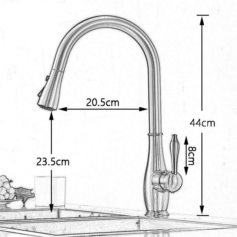 2-Way Pull Out Kitchen Faucet with Swivel Spout - Deck Mounted Mixer Tap for Sink - Perfect for Washing Dishes & Filling Pots