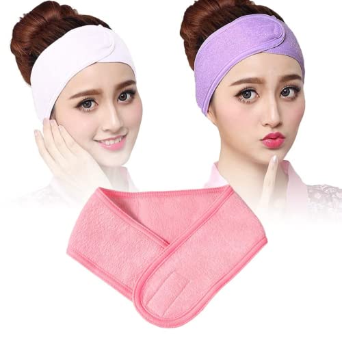 FreshDcart FDCA236 Polycotton Facial Headbands - Stretchable Elastic Hair Band with Absorbent Fabric Towel for Women, Salon & Spa Use (Multicolor, Pack of 1) | Perfect for Skincare, Hair Styling, Makeup Application & Facial Treatments
