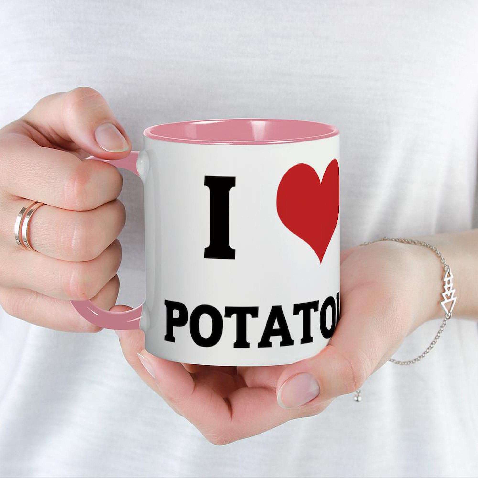 I Love Potatoes Ceramic Coffee Mug 11 oz (325 ml) - Funny Novelty Gift for Potato Lovers, Perfect for Office, Home & Coffee Breaks