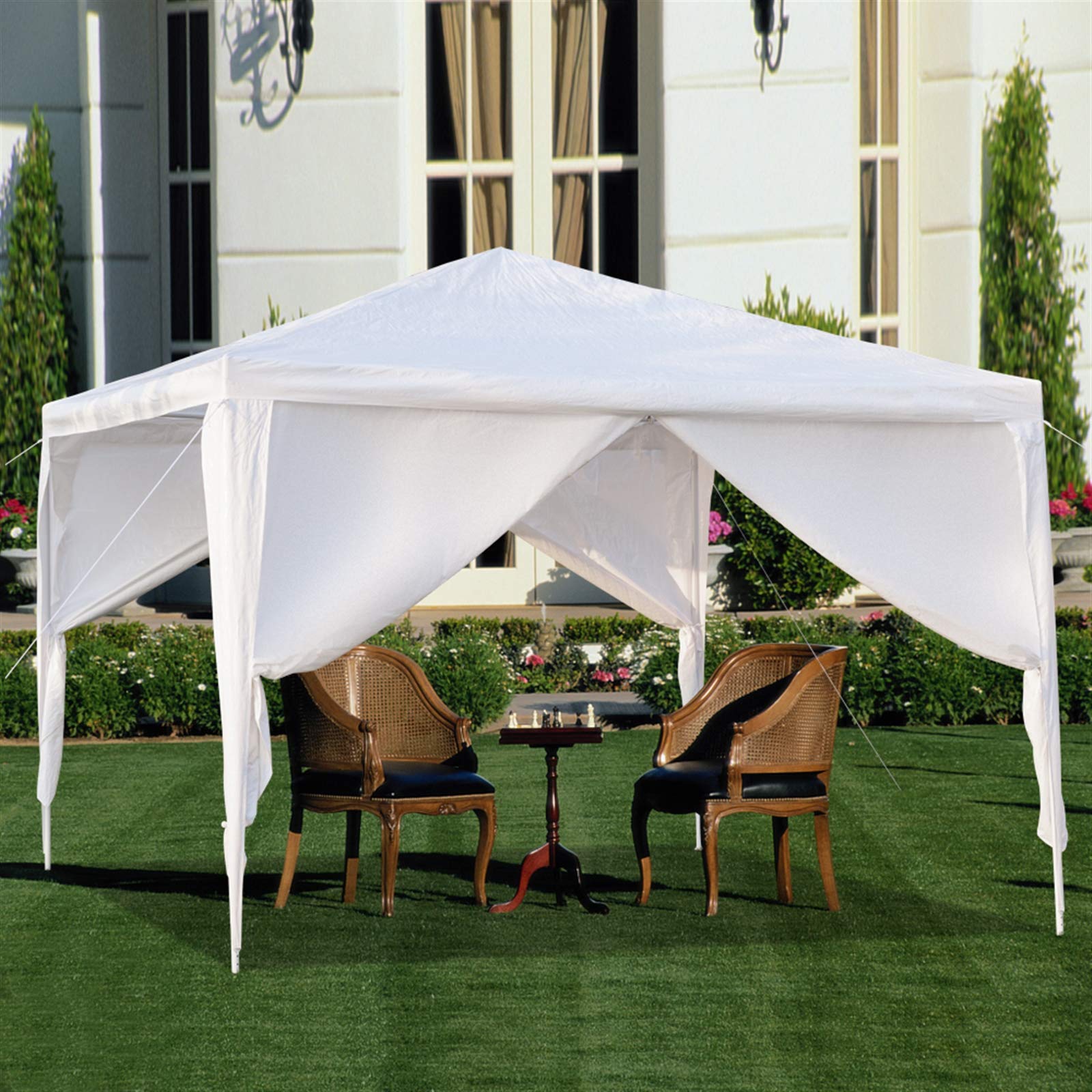 10'x10' Waterproof Outdoor Gazebo Canopy Tent with Removable Side Walls & Spiral Tubes - Perfect for Weddings, Parties, Camping, Market Stalls & Commercial Use - Heavy Duty Shelter for All Weather Conditions