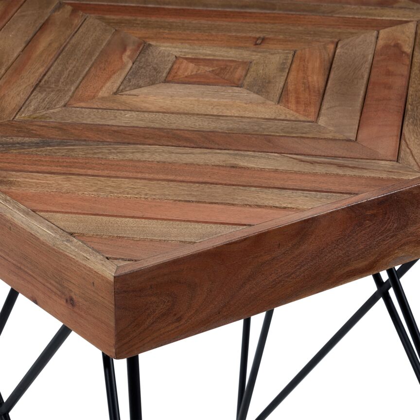 Casey 24 Inch Acacia Wood End Table - Modern Side Table for Living Room, Bedroom & Office - Sturdy Nightstand with Natural Wood Grain
