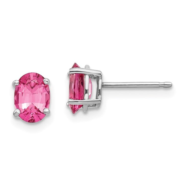14K White Gold Pink Spinel Stud Earrings for Women - Dainty Fine Jewelry Gift for Her - Perfect for Valentine's Day, Anniversary & Special Occasions