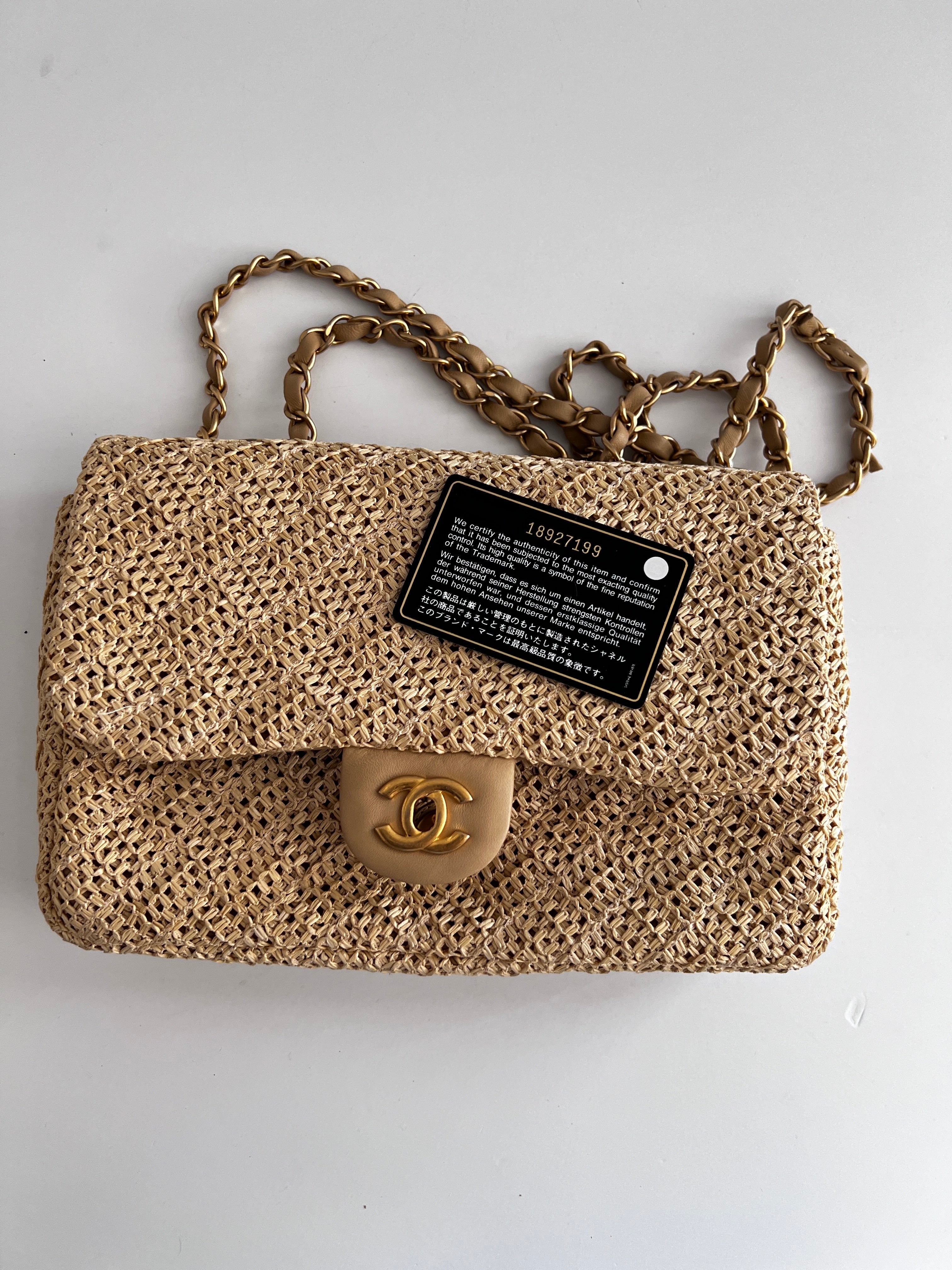 Chanel Paris Athens Crochet Raffia Medium Single Flap Bag - Luxury Designer Handbag for Women, Summer Beach Tote, Perfect for Vacation & Outdoor Events
