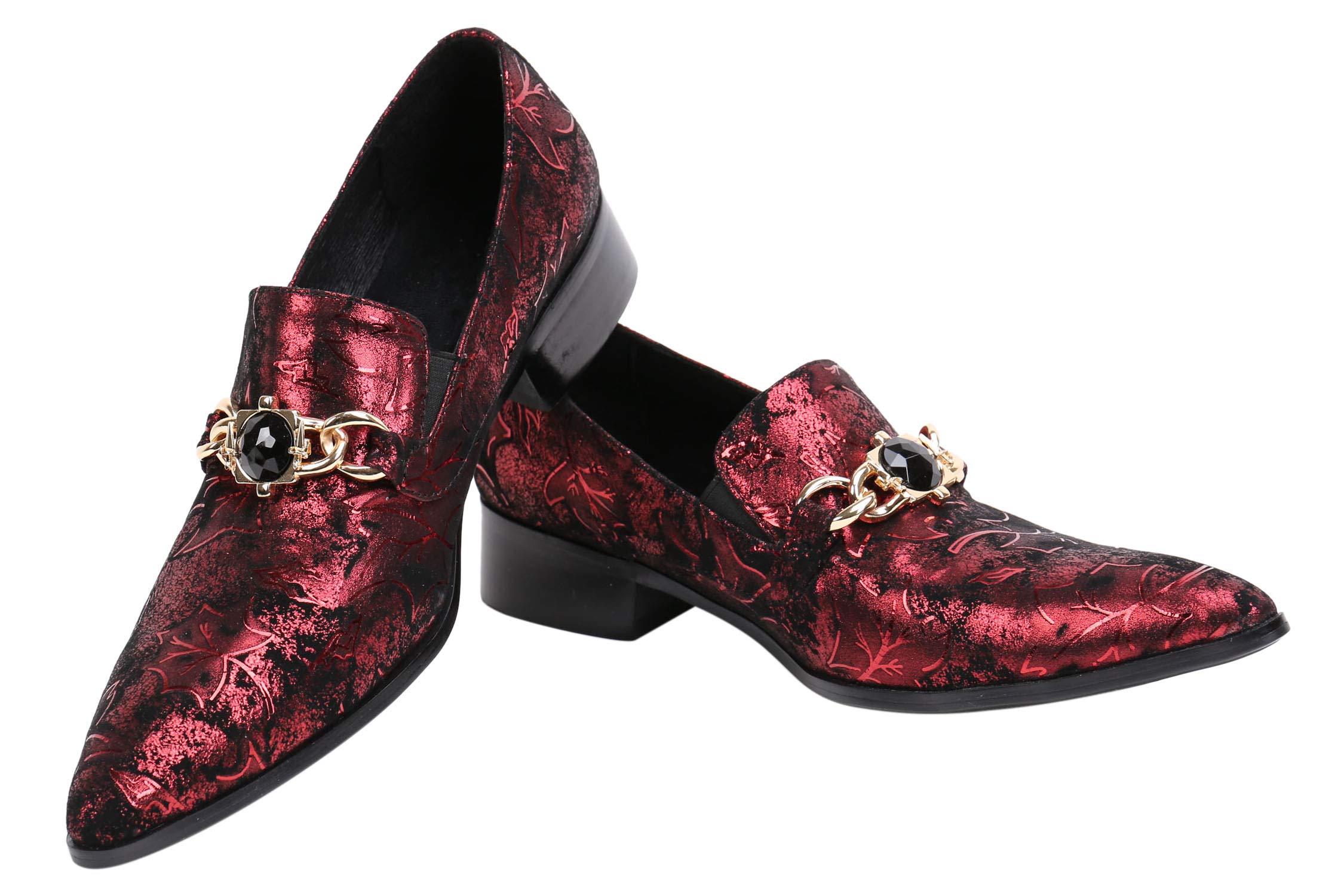 Santimon Men's Smoking Slipper Loafers - Rhinestone Buckle Casual Slip-On Dress Shoes for Wedding, Party & Formal Events - Comfortable & Stylish Men's Loafers