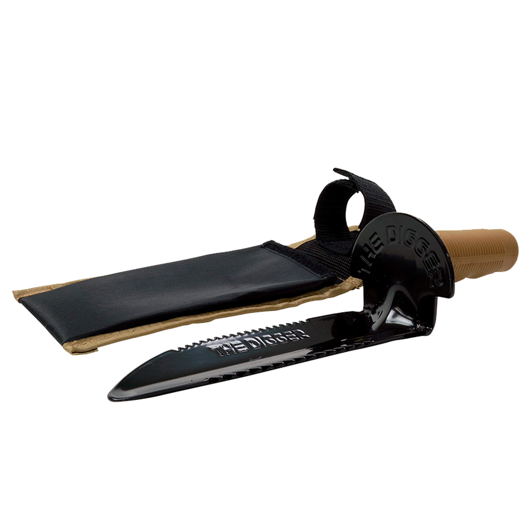 Fisher Double Serrated Digging Knife with Sheath - Heavy Duty Garden Tool for Planting, Weeding & Survival Camping | Outdoor, Hiking & Bushcraft Essential